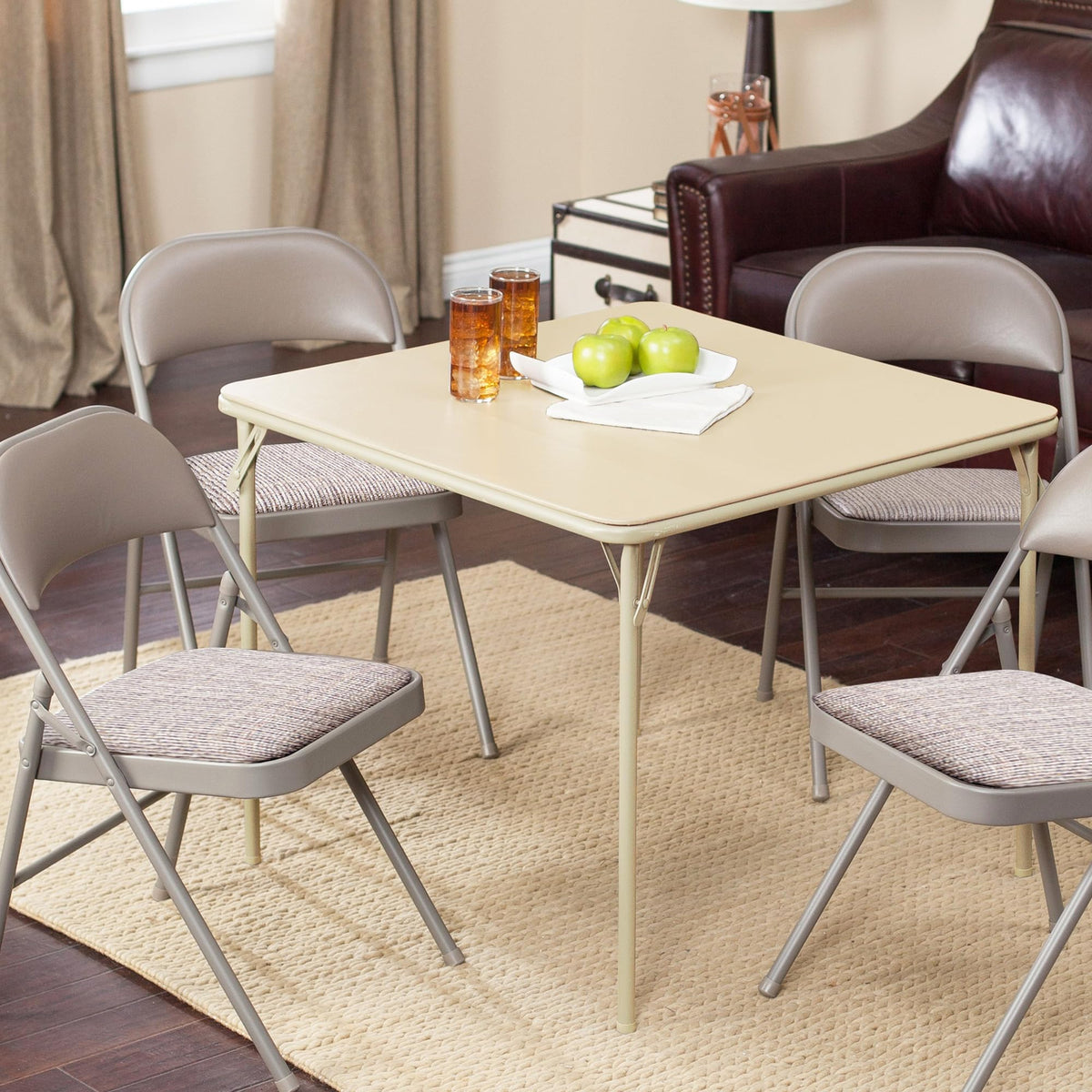 Buff Tan Square Folding Card Table O154867