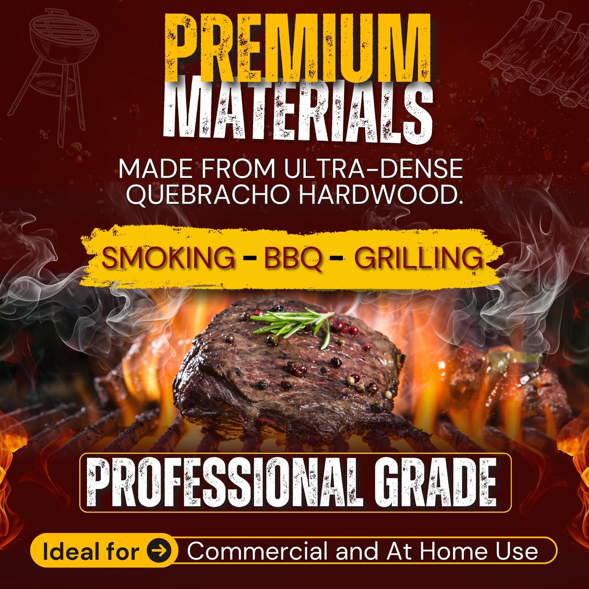 Extra Large Lump Charcoal White Quebracho Wood 33lb D65590