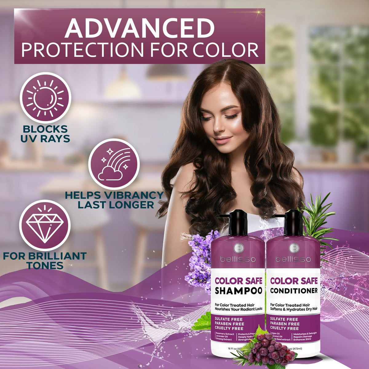Color Safe Shampoo and Conditioner Set Sulfate Paraben Free S776