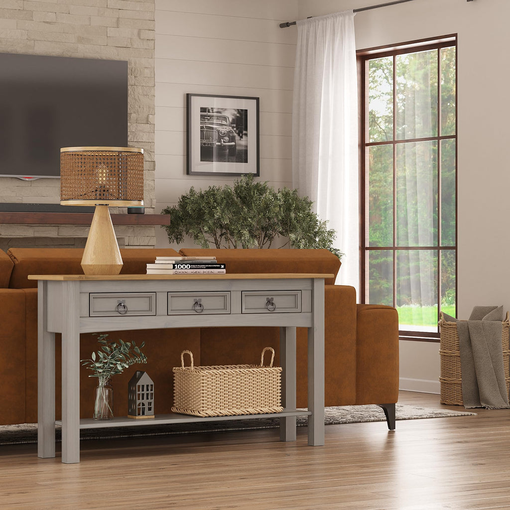 Solid Wood Console Table with 3 Drawers G698023