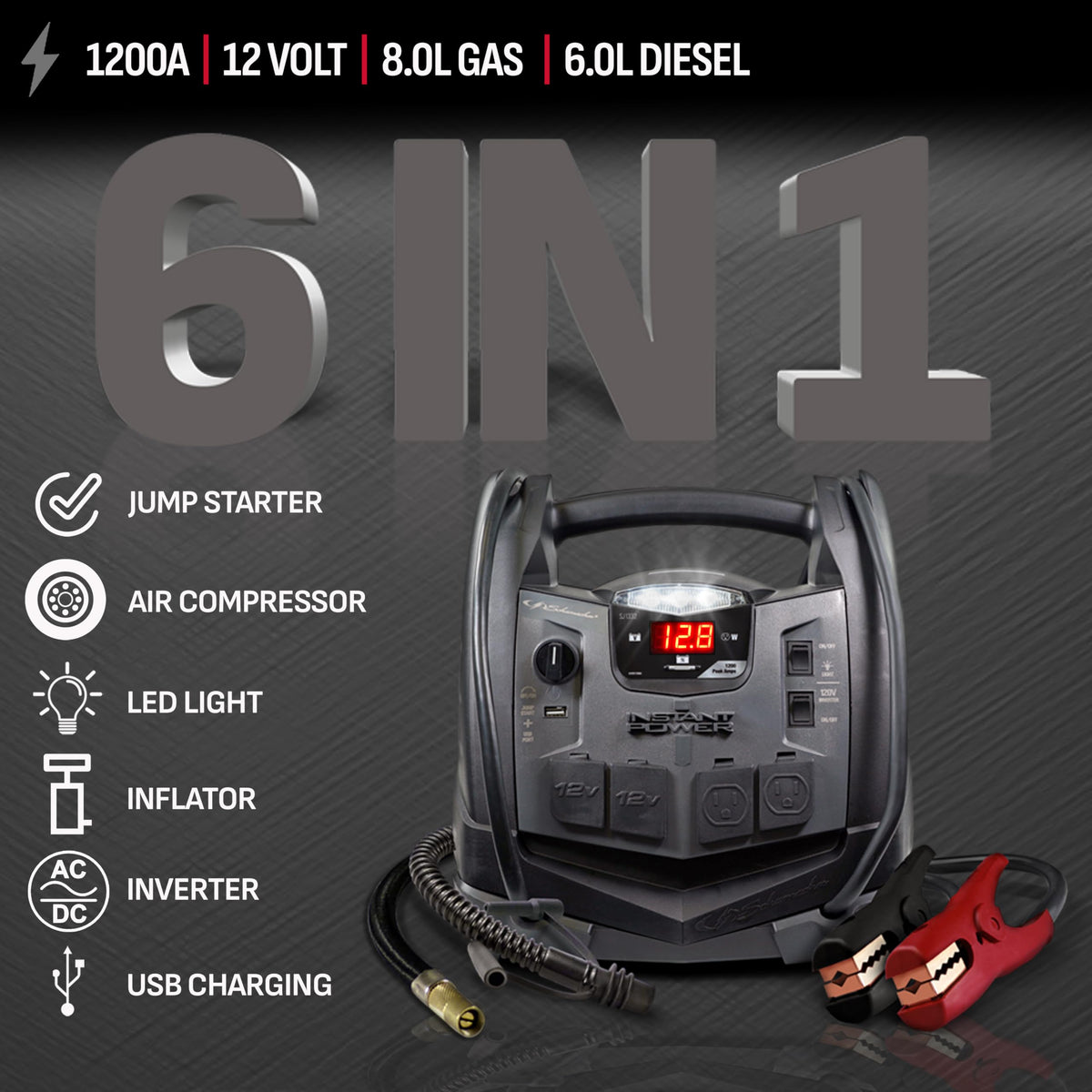 12V Car Battery Jump Starter & Power Station Y253