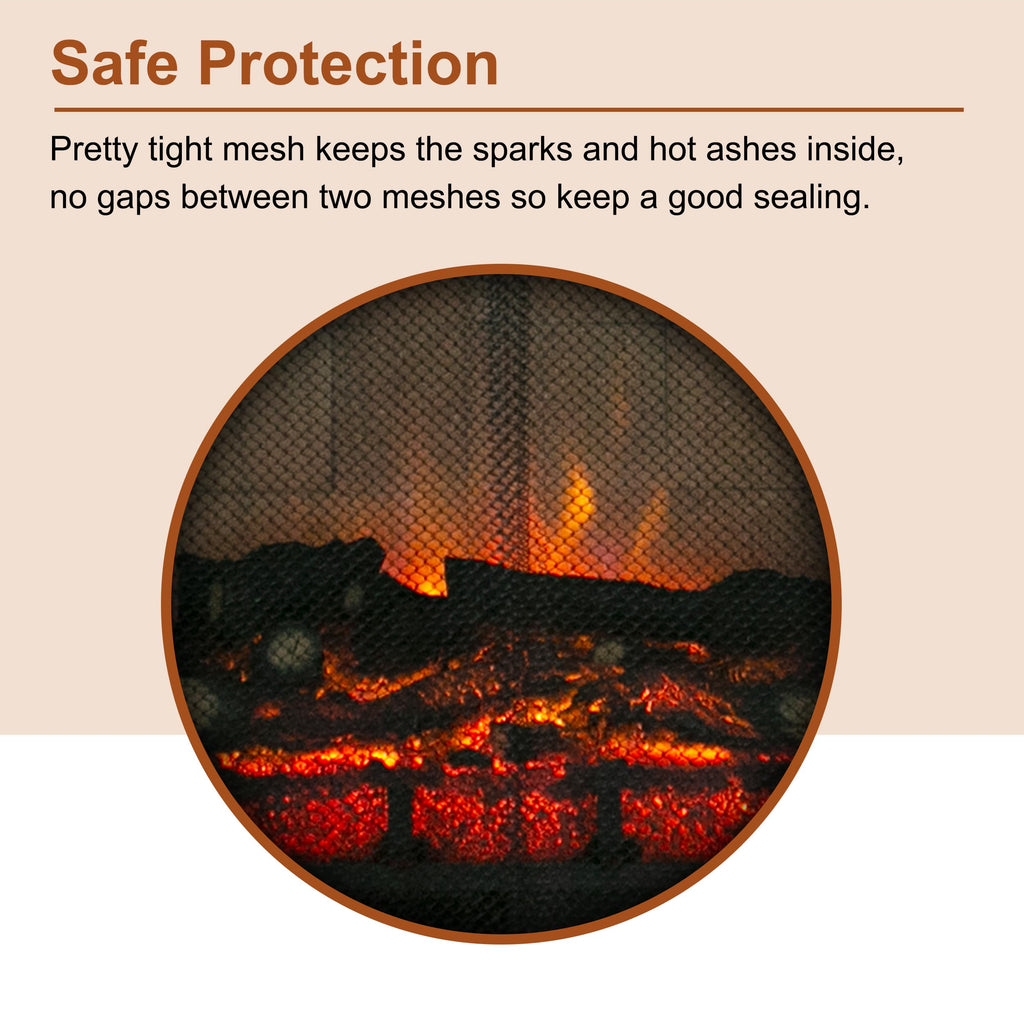 Black Matte Fireplace Mesh Screen Curtain P636