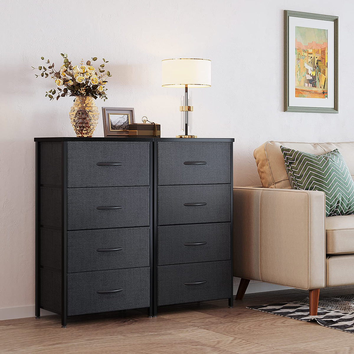 Black 4 Drawer Small Dresser J980