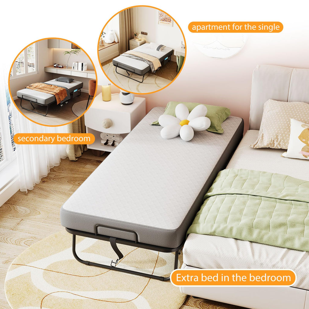 Folding Bed with Memory Foam Mattress U962