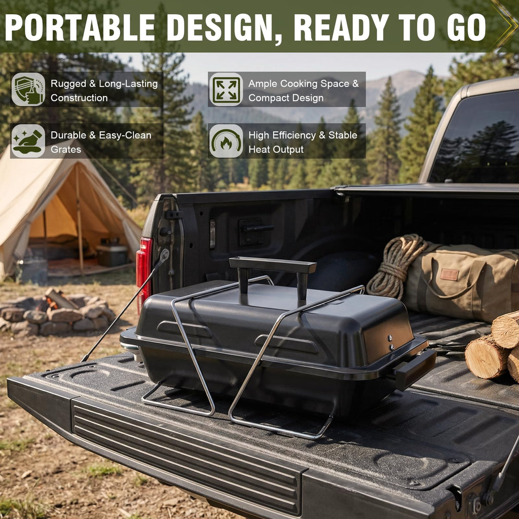 Portable Propane Gas Grill with Foldable Legs Q5938