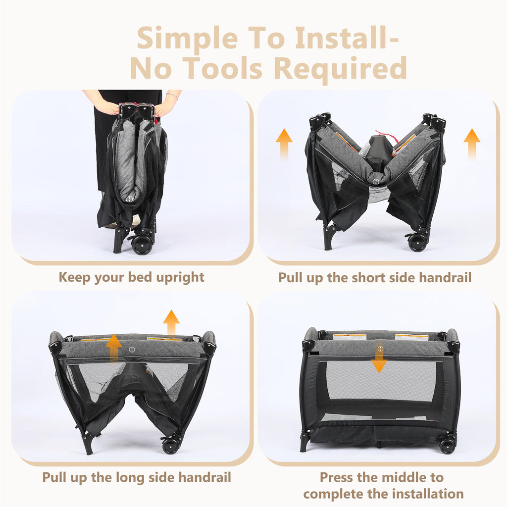 4 in 1 Black Baby Playard O88546