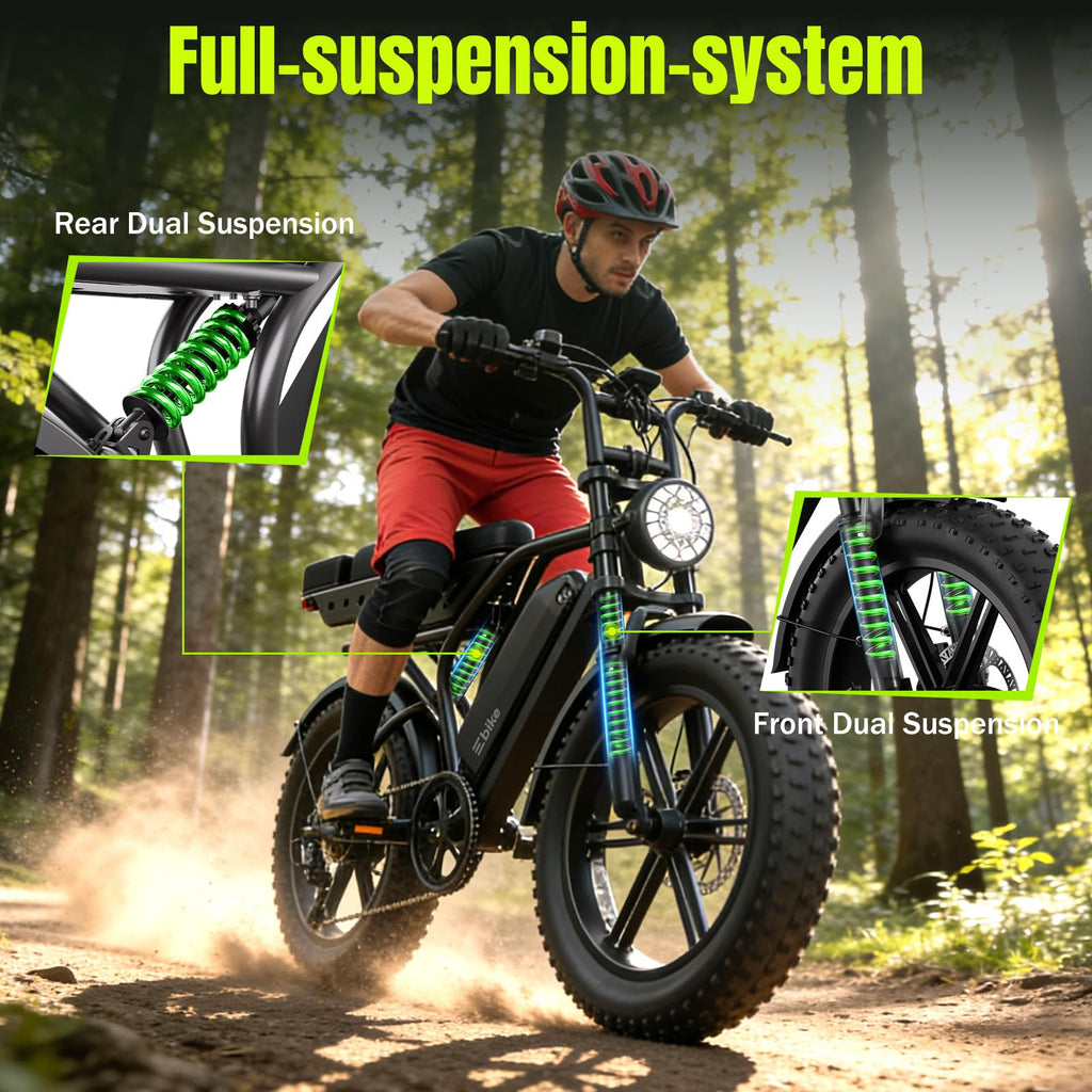 Electric Bike 48V 15Ah Battery 1500W Peak Motor 20 * 4.0 Fat Tire U31144