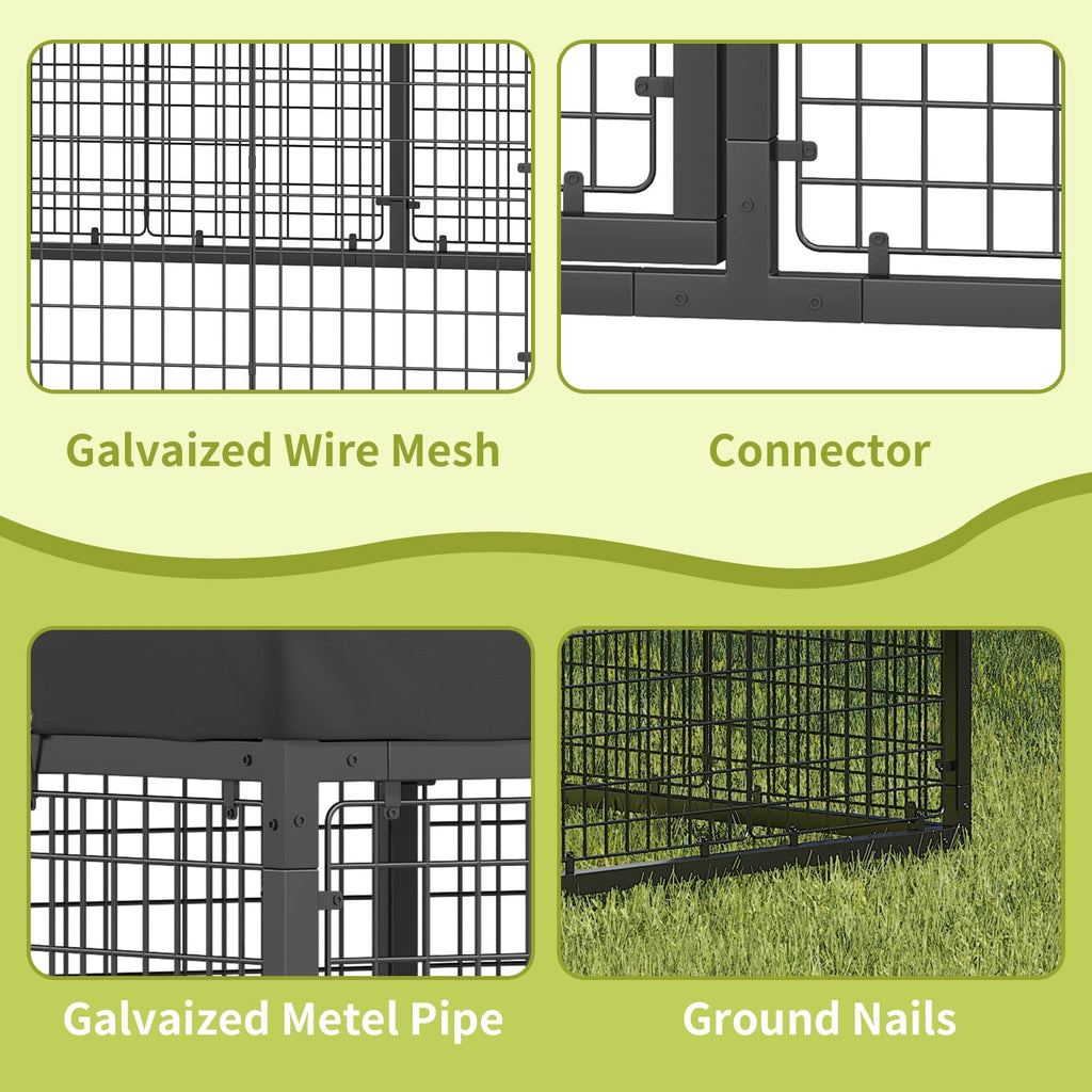 Large Outdoor Dog Enclosure with Roof E490