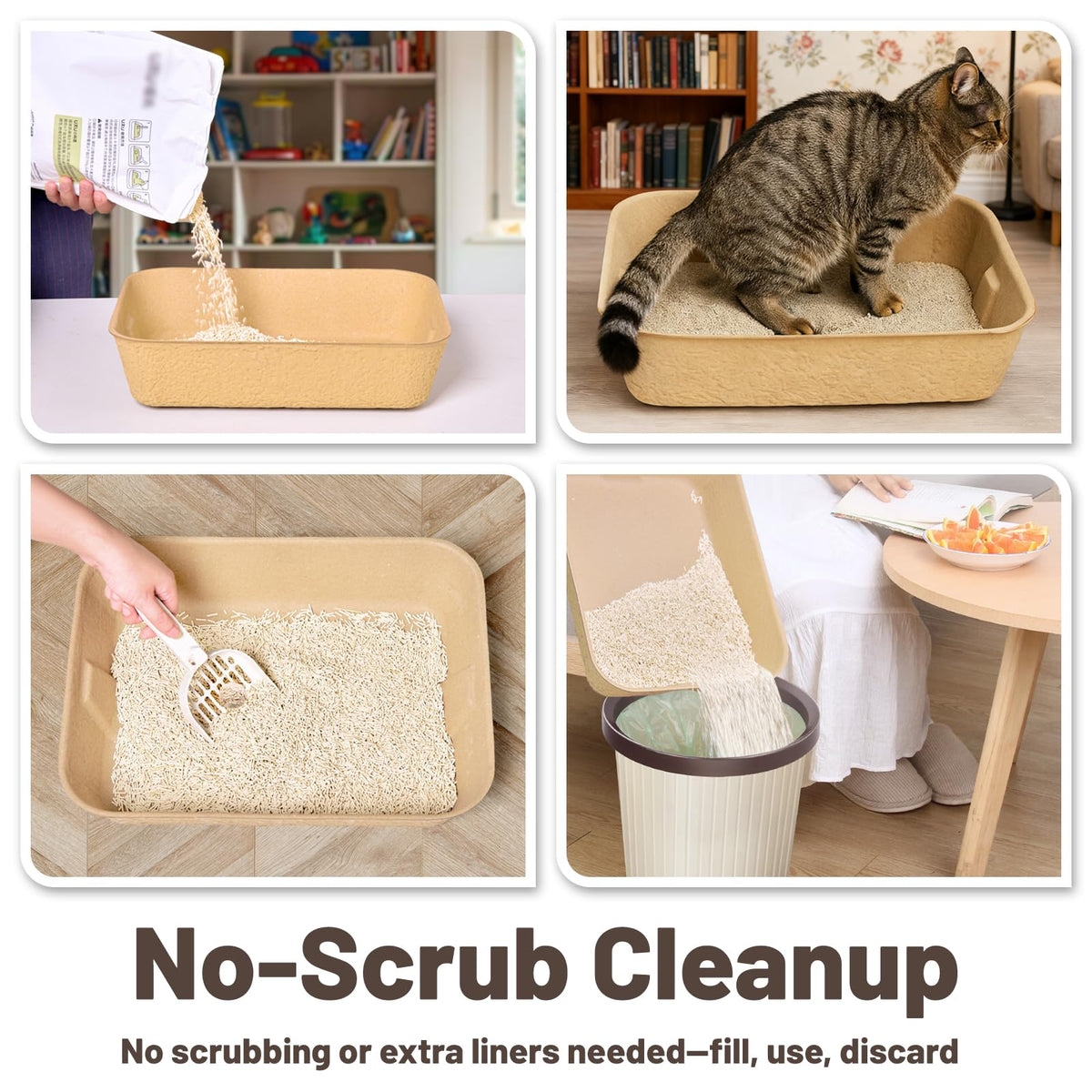 4 Pack Disposable Cardboard Cat Litter Boxes V79136