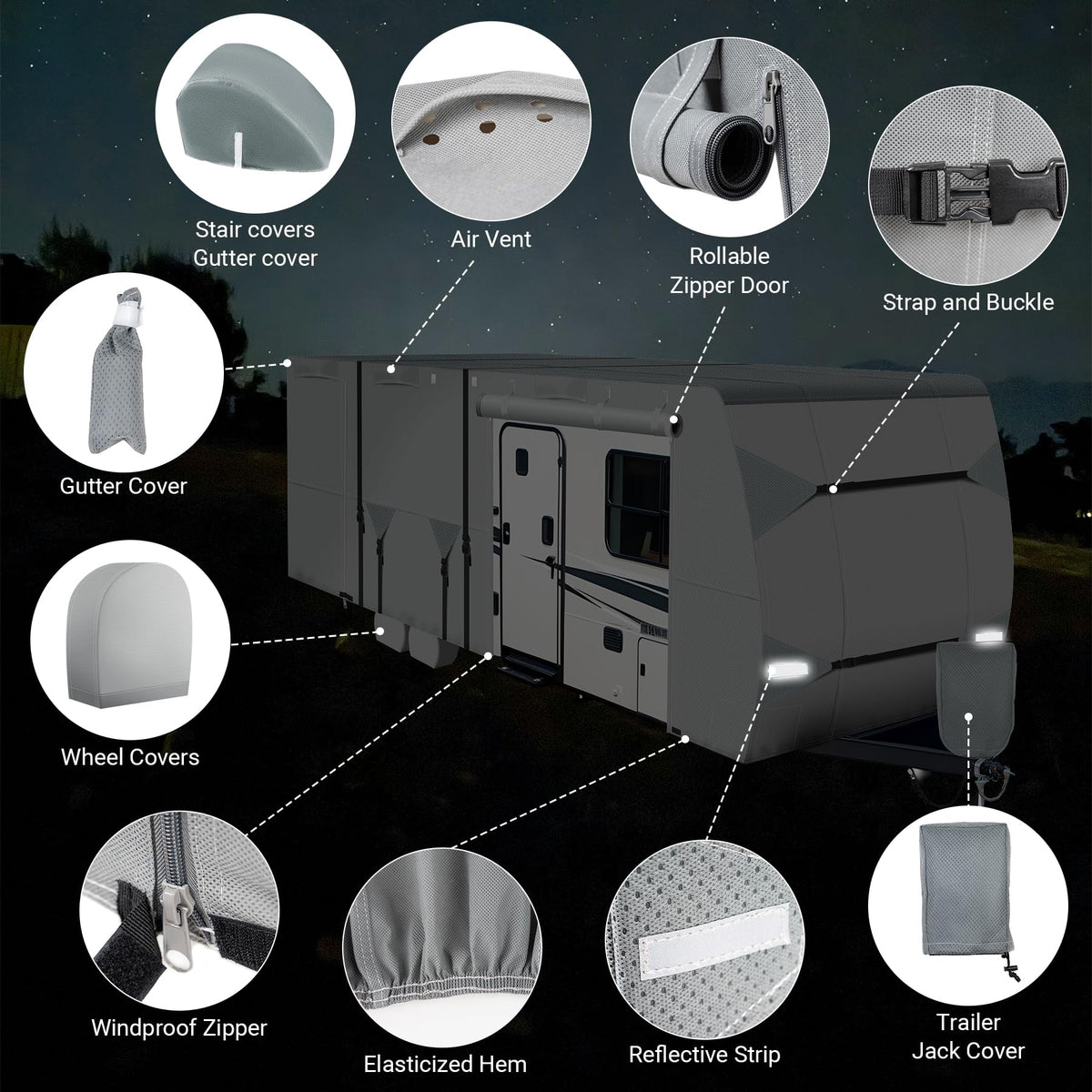 18-20 ft Travel Trailer RV Cover I26781