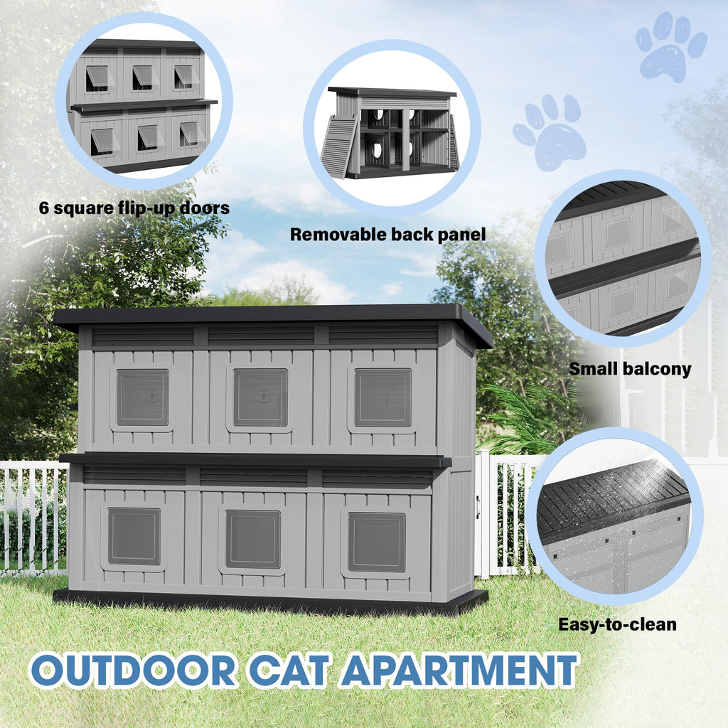 Weatherproof Insulated Outdoor Cat House E420