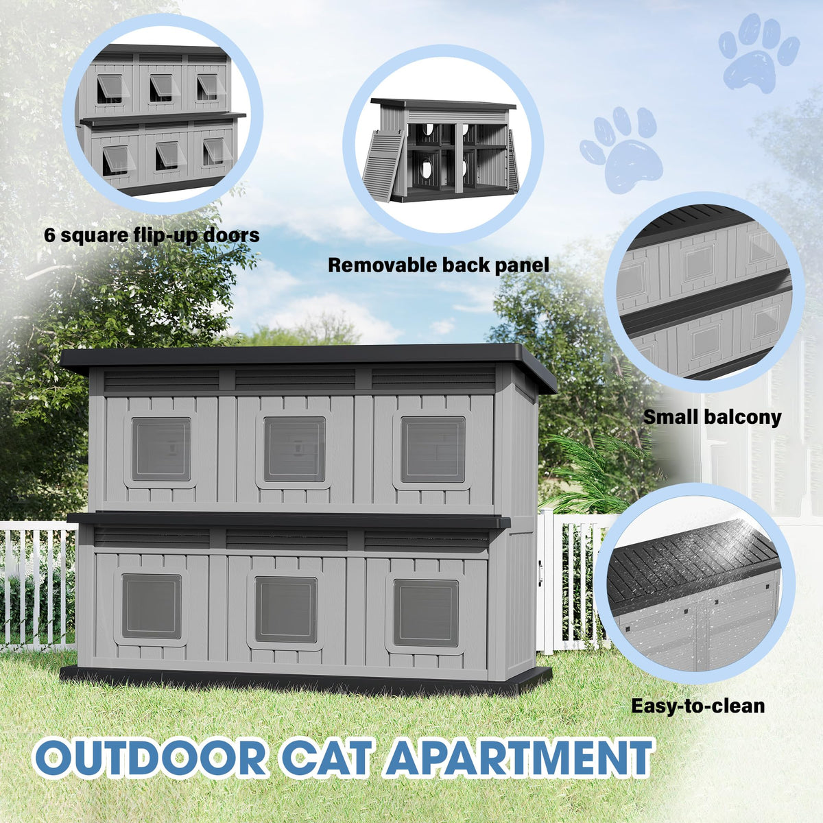 Weatherproof Insulated Outdoor Cat House E420