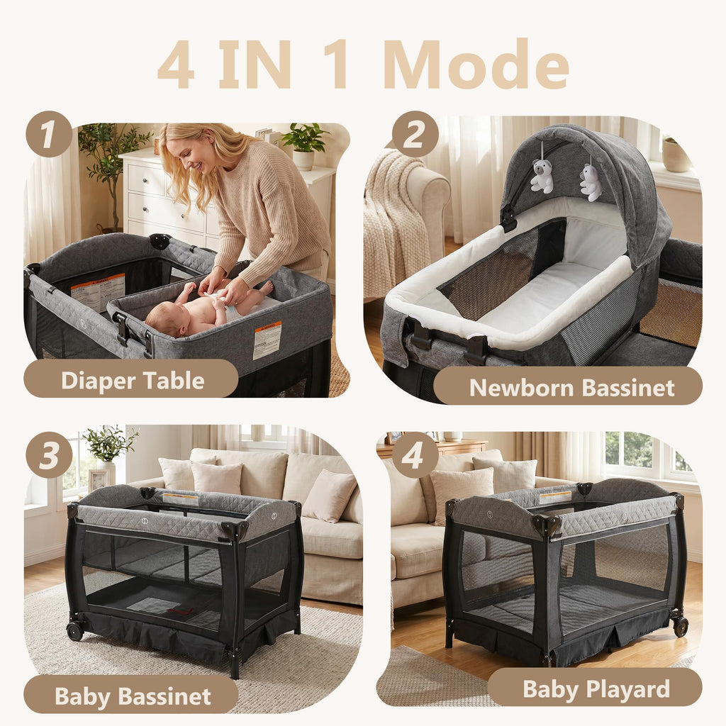 4 in 1 Black Baby Playard O88546