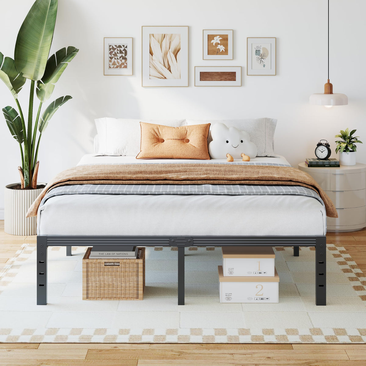 14 Inch Metal Platform Full Bed Frame with Storage R7509
