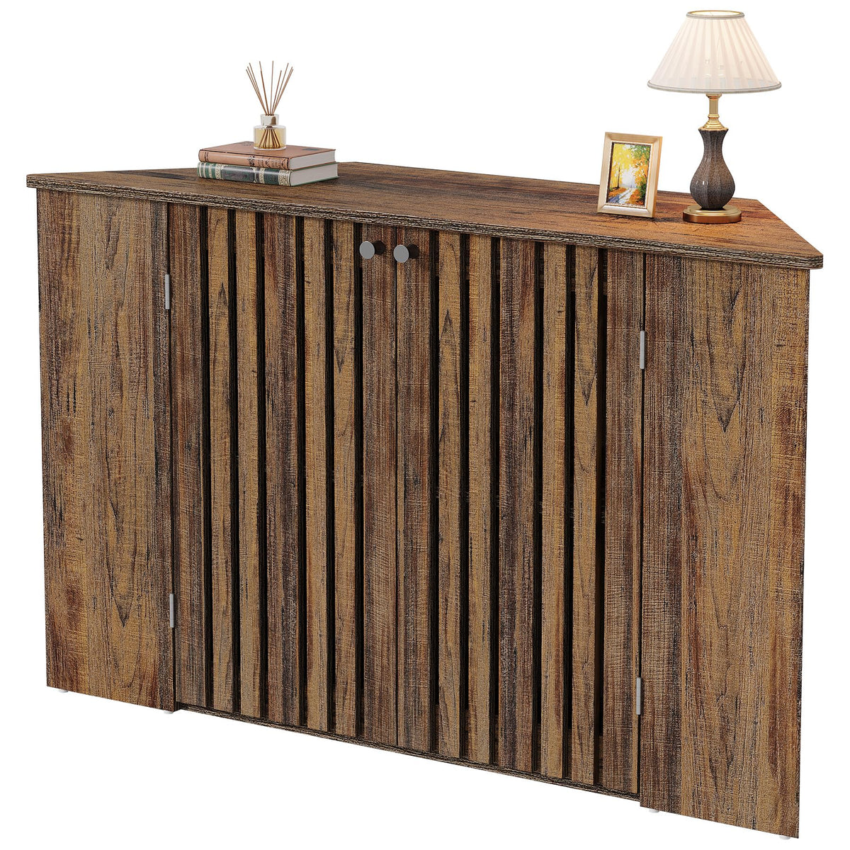 53" Farmhouse Corner TV Stand with Storage V4549
