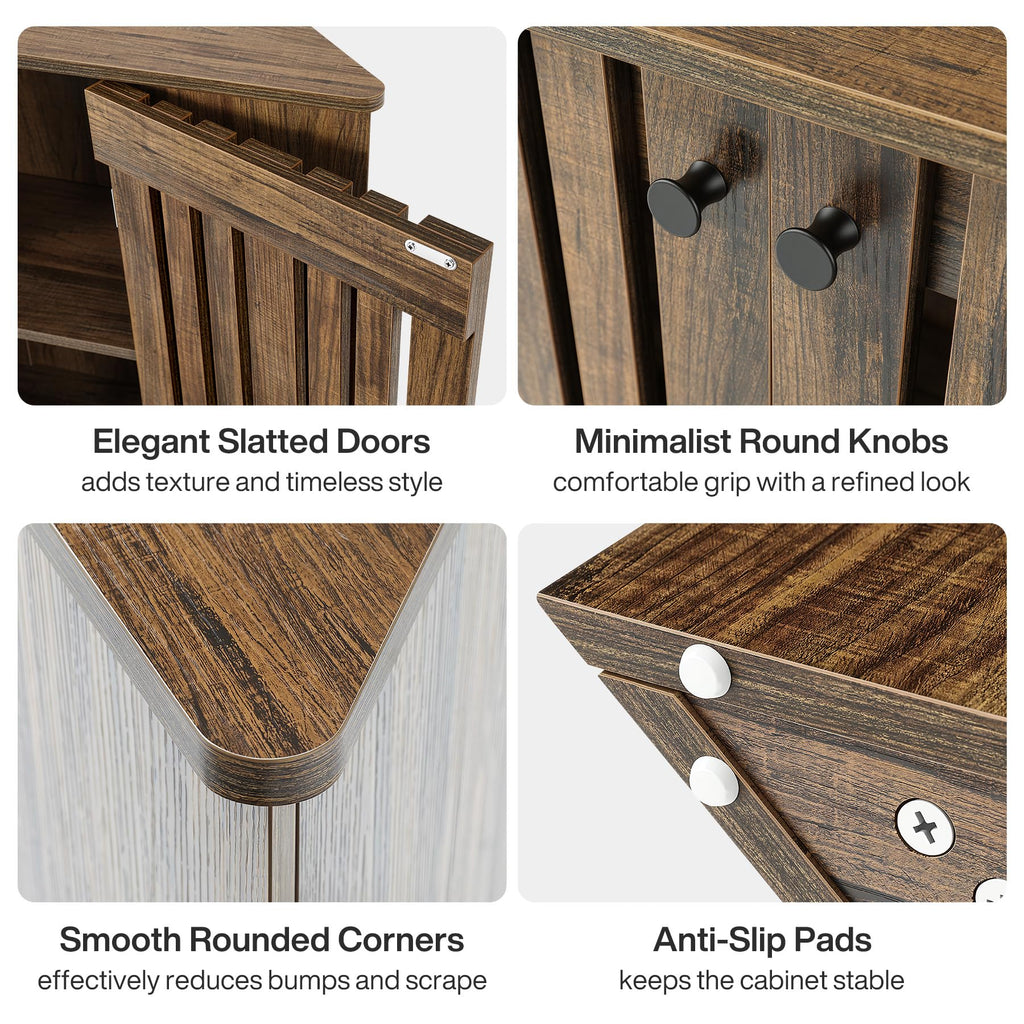 53" Farmhouse Corner TV Stand with Storage V4549
