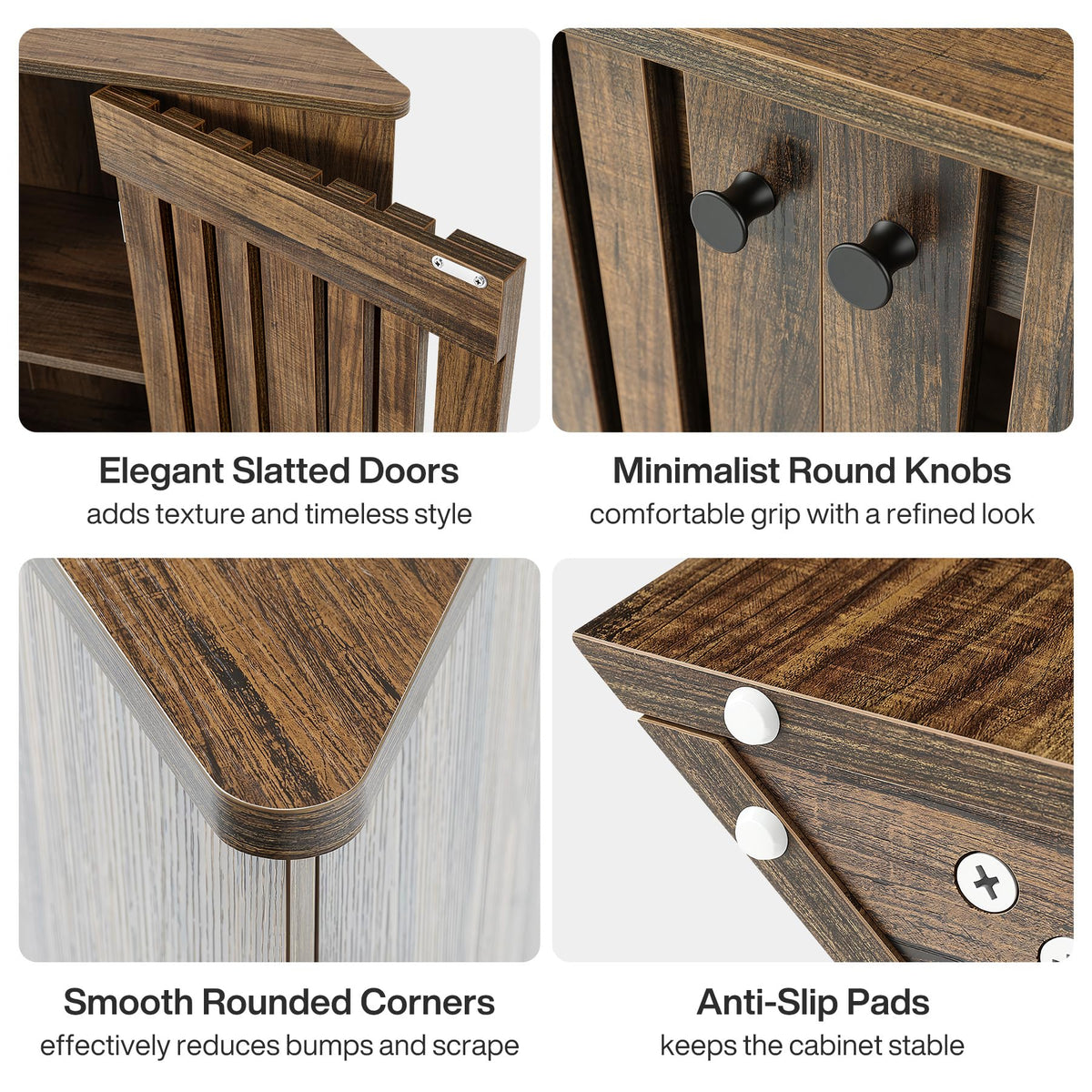53" Farmhouse Corner TV Stand with Storage V4549