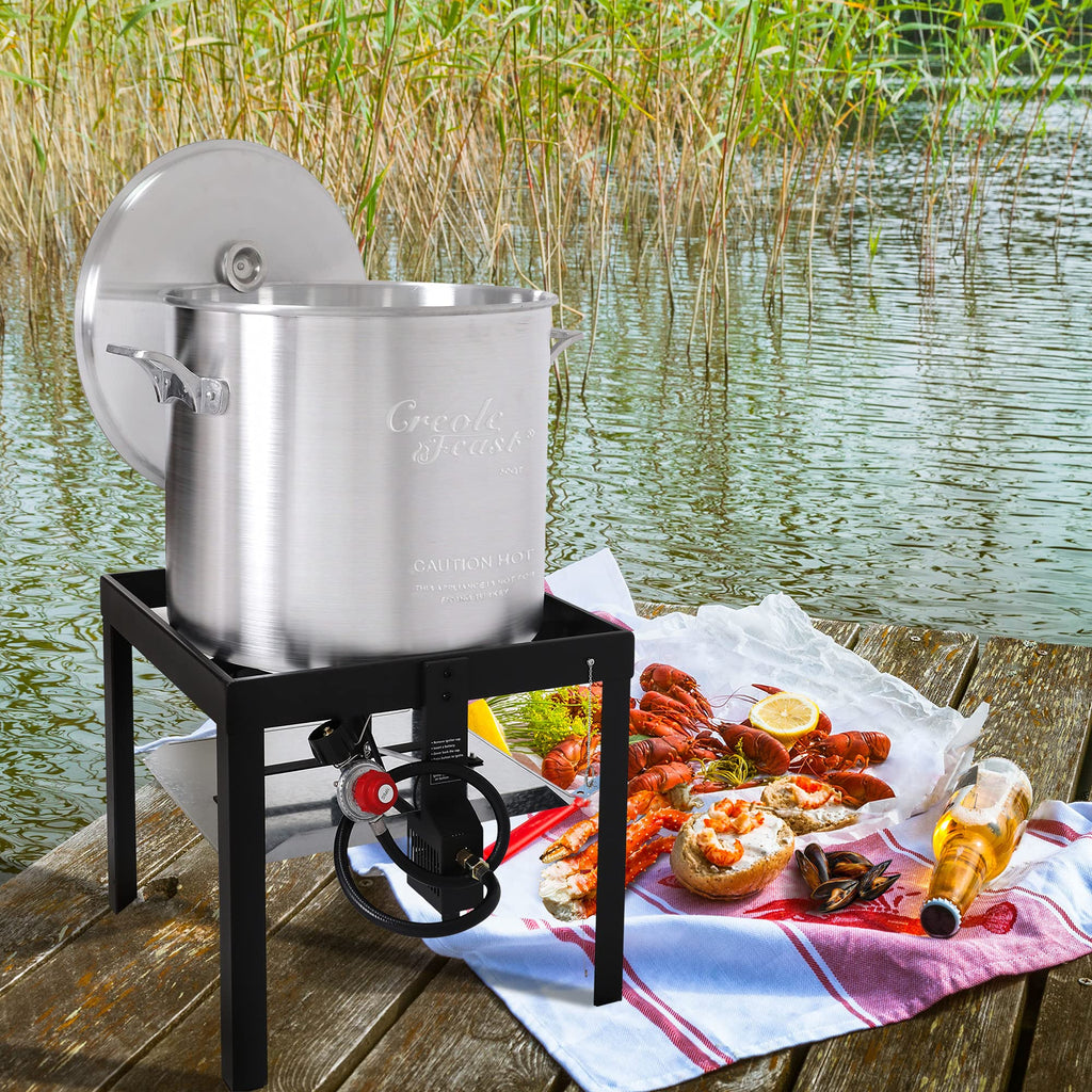 60 Qt. Seafood Boil Pot with Basket and Burner C19017