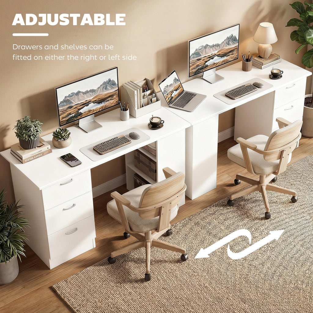 White Computer Desk with Drawers X33735